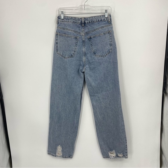 Signature 8 high waist distressed straight jeans Sz M knee holes 28x29 - Picture 5 of 11